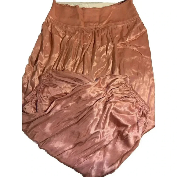 Anthropologie XL Tall Pink Satin Harem Pants - Picture 3 of 4